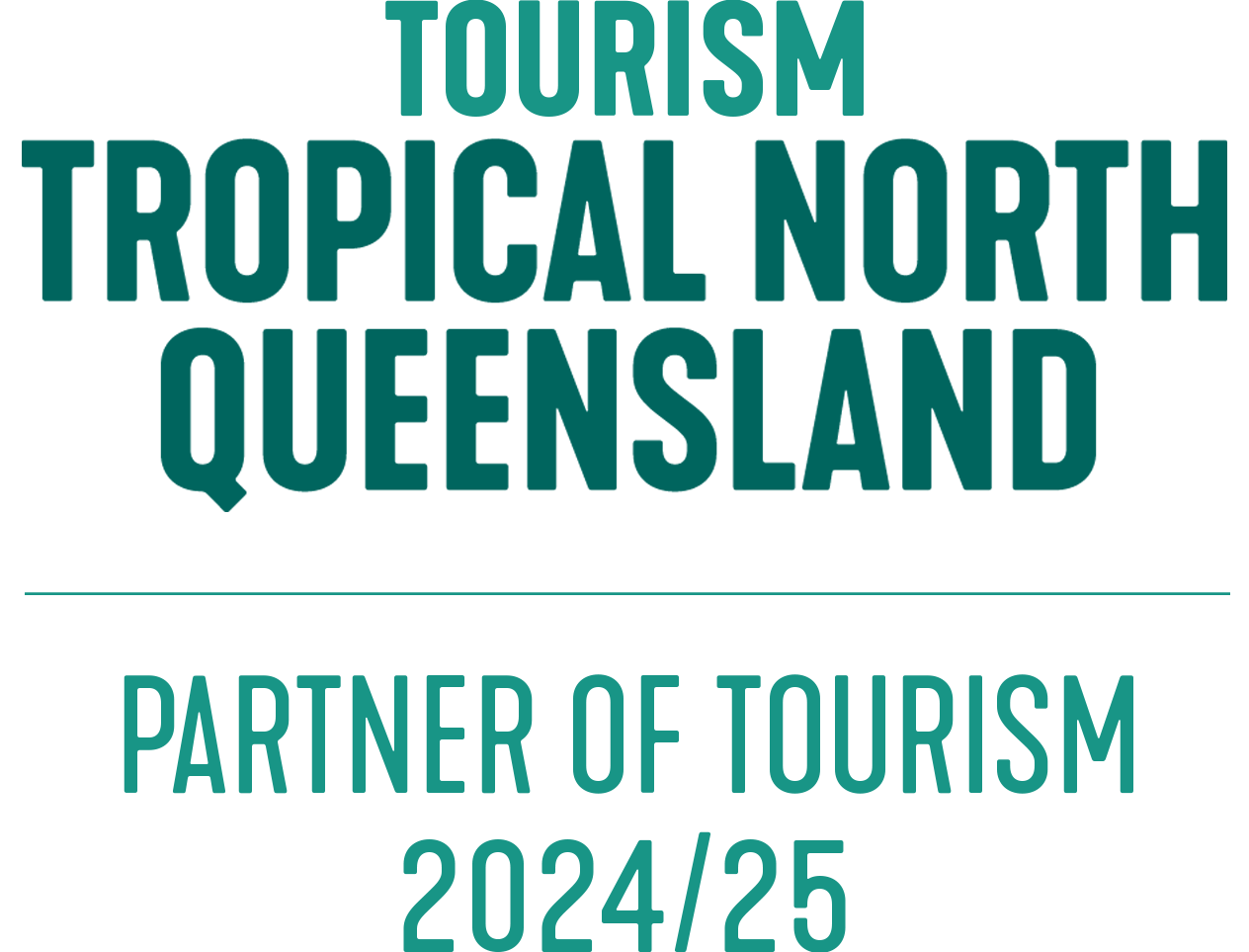 Green and white logo with text: "Partner of Tourism 2024/25.