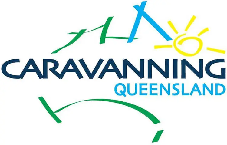 Logo of Caravanning Queensland featuring the text 