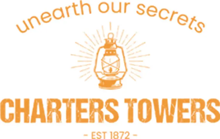 Logo of Charters Towers featuring an old-fashioned lantern with the text 